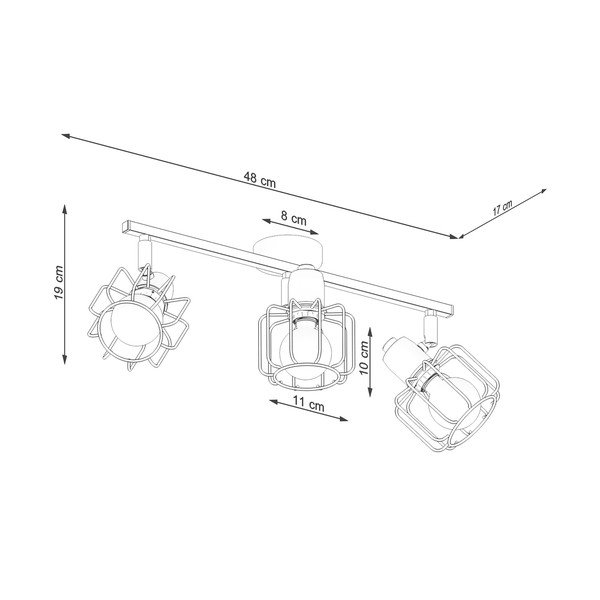 Črna stropna svetilka ø 10 cm Salom – Sollux-image-4
