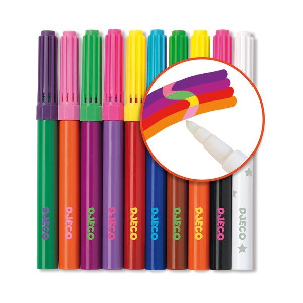 Komplet 10 markerjev z radirko Djeco Magic-image-2