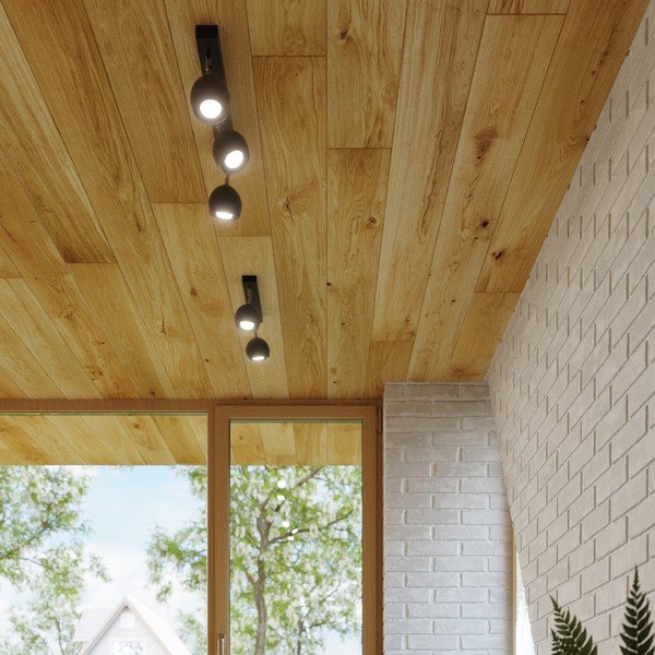 Črno točkovno svetilo 25x25 cm Ollo – Sollux-image-3