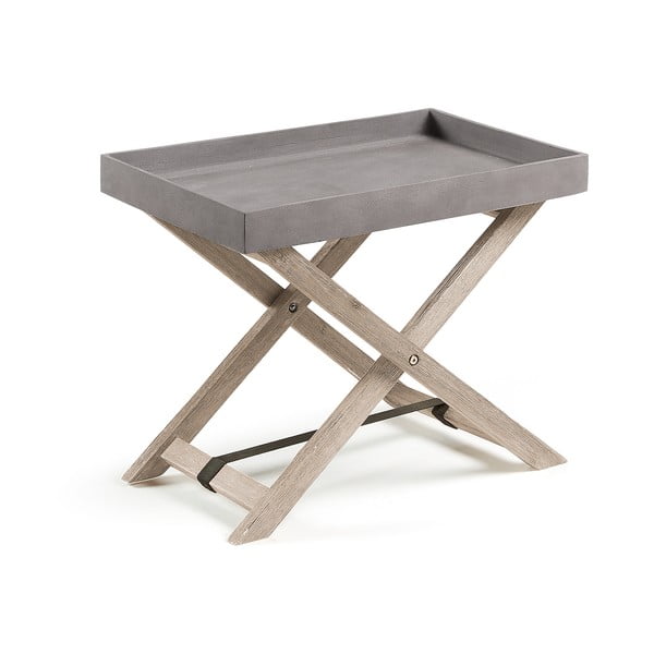 Siva zložljiva miza iz akacijevega lesa Kave Home Stahl