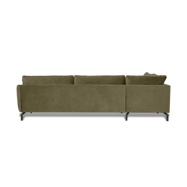 Zelena kotna žametna sedežna garnitura Scandic Magic, levi kot-image-3