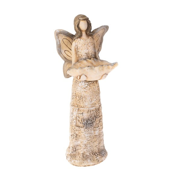 Bež krmilnica za ptice v obliki angela Dakls, višina 37 cm