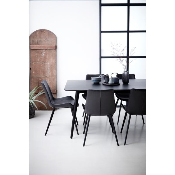 Črn jedilni stol iz usnja DAN-FORM Denmark Hype-image-2
