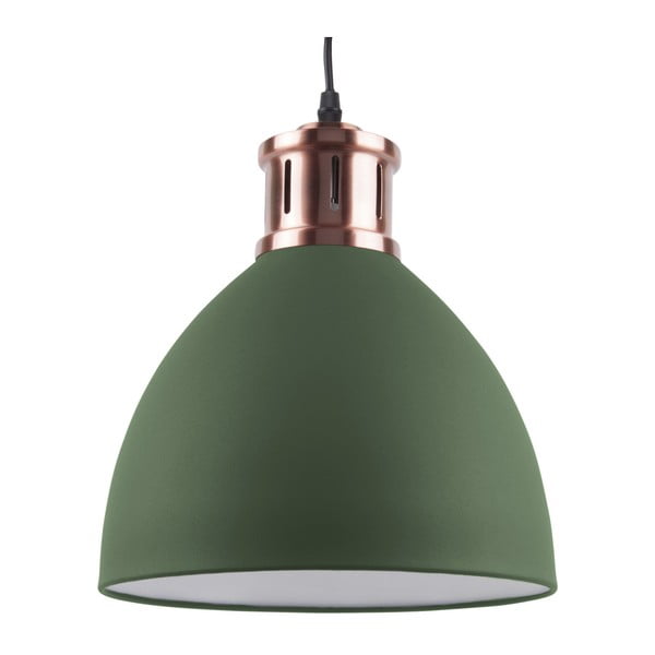 Zelena viseča svetilka z bakrenimi detajli Leitmotiv Refine, ⌀ 40,5 cm