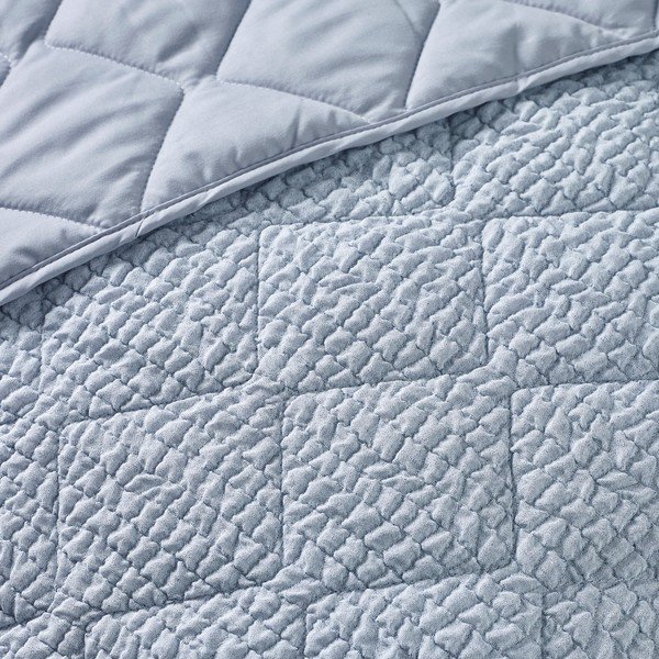 Modro pregrinjalo 220x220 cm Crinkle Seersucker – Catherine Lansfield-image-3