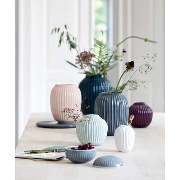 Svetlo rožnata keramična vaza Kähler Design Hammershoi, višina 20 cm-image-2