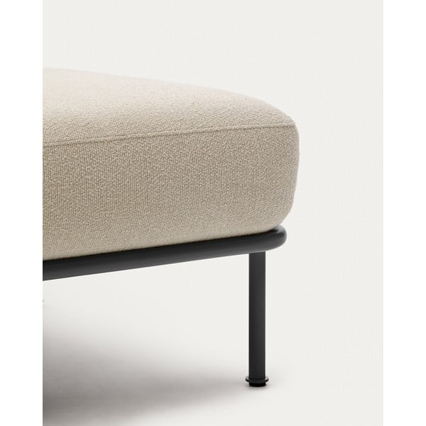 Bež tabure iz tkanine bouclé Aurum – Kave Home-image-3