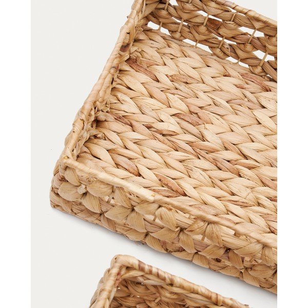 Košare v kompletu 2 ks iz vodne hijacinte 36x27x9 cm Tressa – Kave Home-image-2