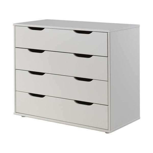 Bela dvignjena otroška postelja iz masivnega bora s prostorom za shranjevanje z letvenim dnom 90x200 cm Scott – Vipack-image-3