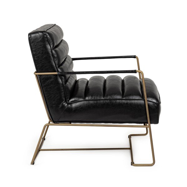 Črn fotelj iz umetnega usnja Brianna – Bizzotto-image-3