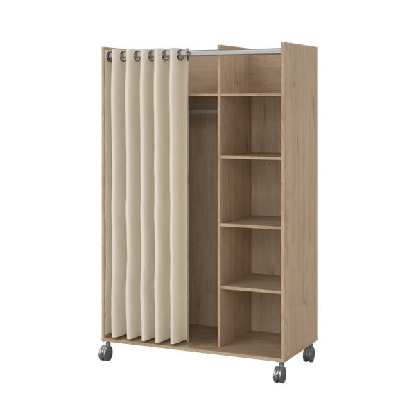 Bež/naravna garderobna omara v hrastovem dekorju 100x160 cm Kit – Tvilum-image-2