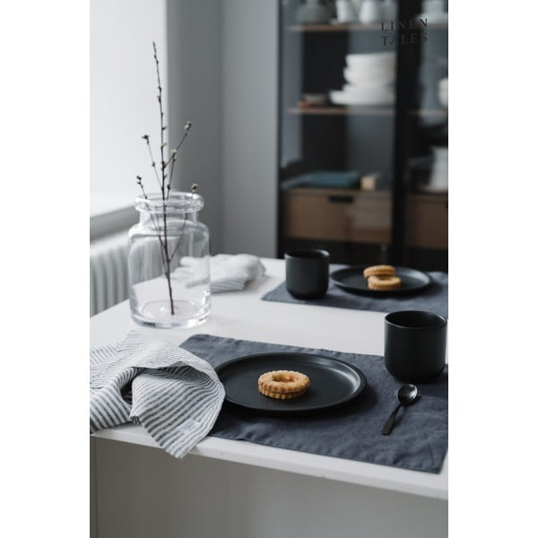 Temno siv platnen pogrinjek Linen Tales, 35 x 45 cm-image-1