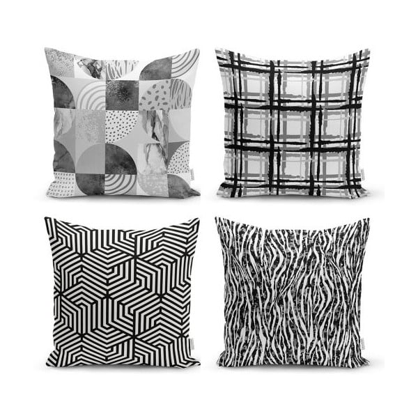 Komplet 4 dekorativnih prevlek za vzglavnik Minimalist Cushion Covers Minimalist Drawing, 45 x 45 cm