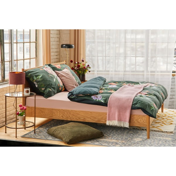 Temno zelena bombažna posteljnina Bonami Selection Floret, 200 x 220 cm-image-1