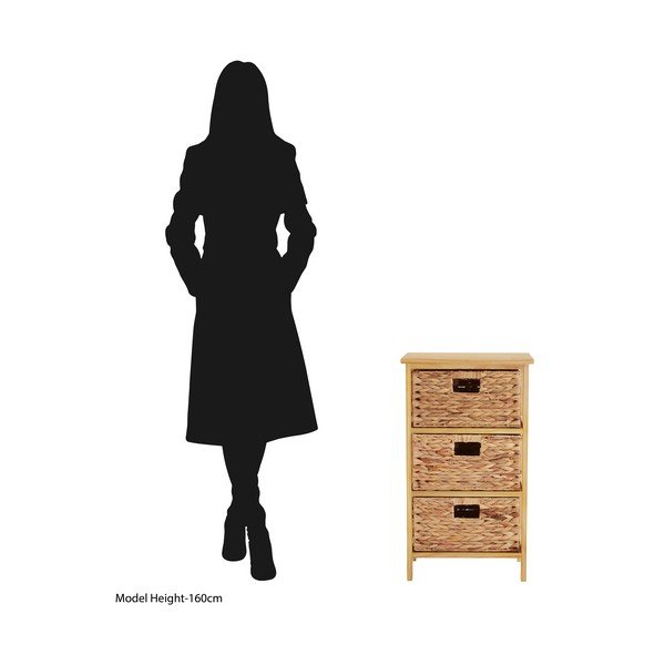 Visoka komoda iz masivne pavlonije v naravni barvi 41x70 cm – Premier Housewares-image-3