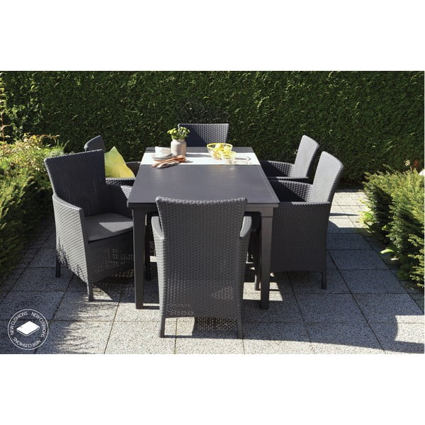 Temno siv plastičen vrtni fotelj Lowa – Keter-image-1