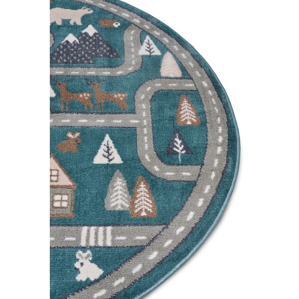 Modrozelena otroška preproga ø 140 cm Streets – Hanse Home-image-1