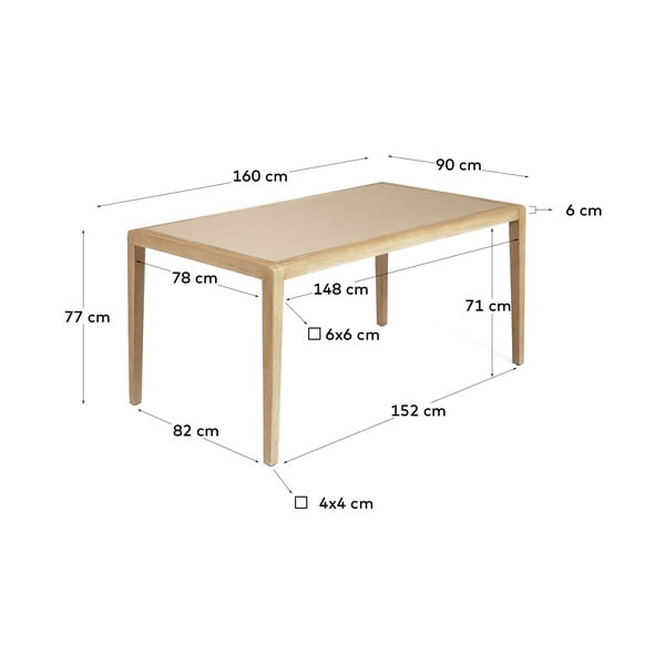 Jedilna miza 90x160 cm Better – Kave Home-image-3