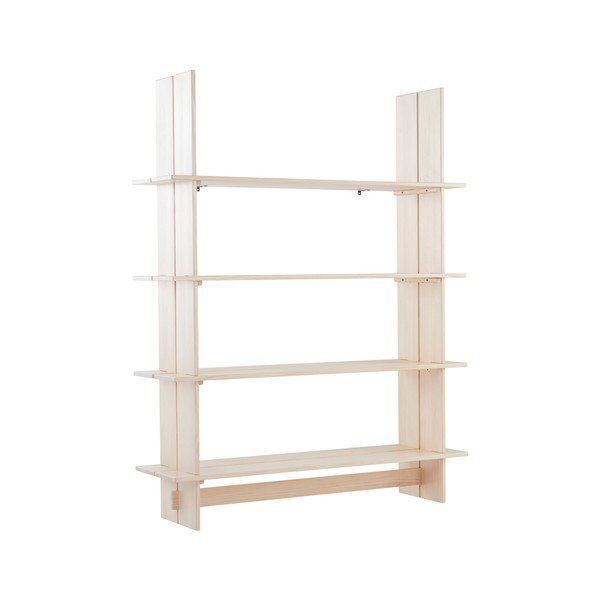 Regal iz masivnega bora v naravni barvi 140x180x40 cm Tottori – Jotex