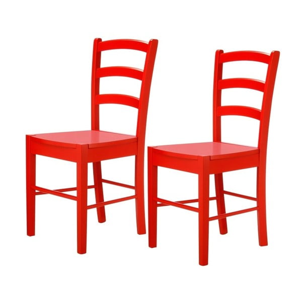 Komplet 2 rdečih stolov Støraa Trento Quer
