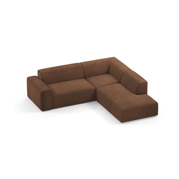 Rjava sedežna garnitura Marie Claire Home Karen, 260 cm, desni kot-image-3
