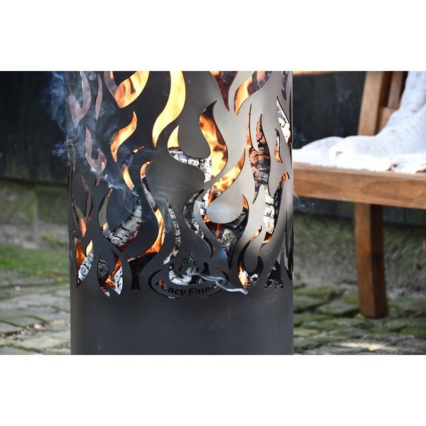 Okrogel kamin izrezljan v obliki plamena Esschert Design-image-1