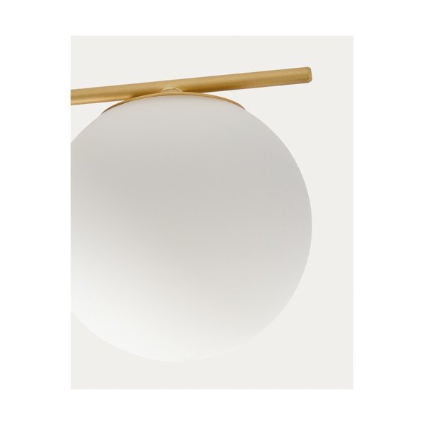 Bela/v zlati barvi kovinska stropna svetilka s steklenim senčilom ø 15 cm Brisia – Kave Home-image-4
