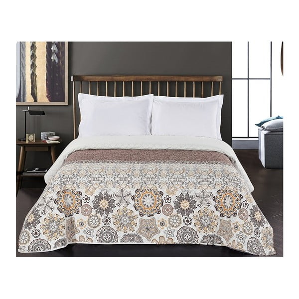Rjavo-belo obojestransko pregrinjalo za posteljo iz mikrovlaken DecoKing Alhambra, 220 x 240 cm-image-2