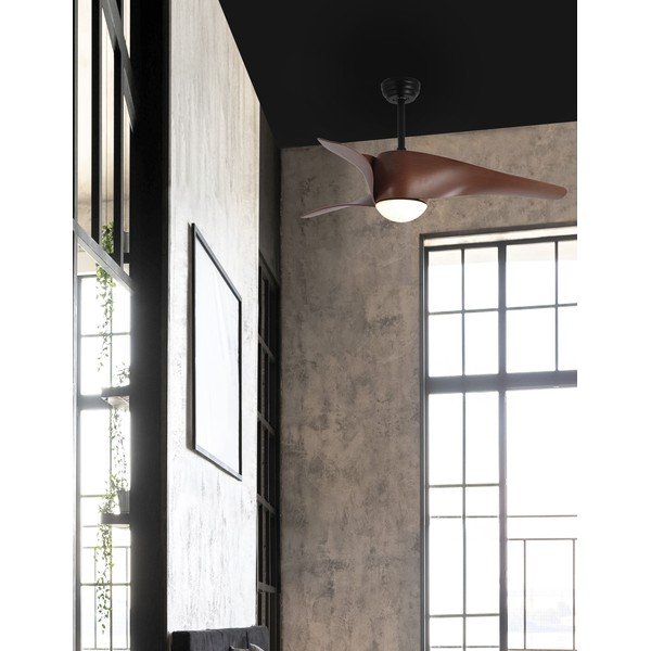 Mat črna/v temni naravni barvi kovinska LED stropna svetilka s steklenim senčilom Breeze – Nova Luce-image-2