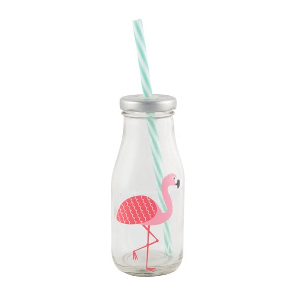 Steklenica s pokrovom in slamico Sass & Belle Tropical Flamingo