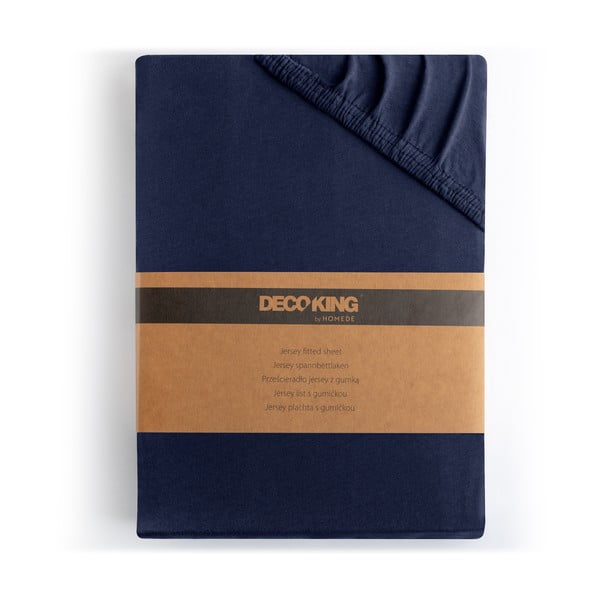 Temno modra napenjalna rjuha iz jerseyja 140x200 cm Amber – Restilo-image-4