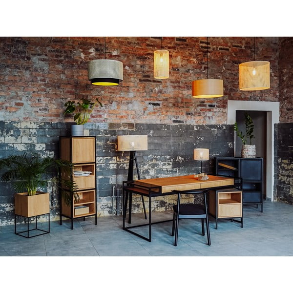 Črna knjižna omara v hrastovem dekorju 88x60 cm Skap - CustomForm-image-1