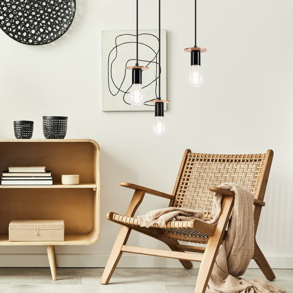 Črna viseča svetilka Angelina – LAMKUR-image-1