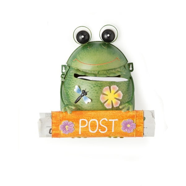 Oranžni kovinski poštni nabiralnik v obliki žabe Brandani Post