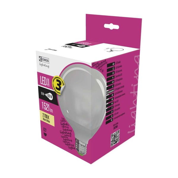 LED žarnica EMOS Classic Globe Warm White, 15,3W E27-image-1