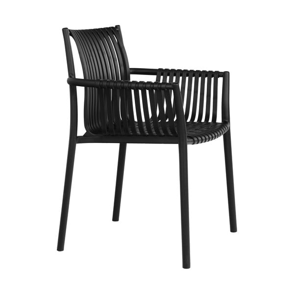 Črni plastični vrtni stoli v kompletu 2 ks Tulsa – House Nordic-image-3