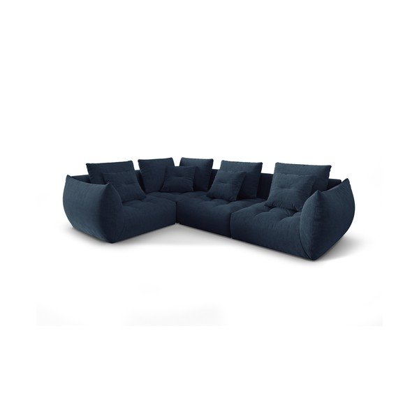 Temno modra kotna sedežna garnitura (levi kot/v obliki črke L) Bloom – Micadoni Home-image-2