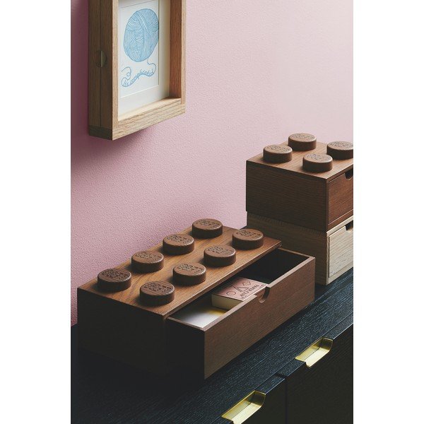 Otroška škatla za shranjevanje iz temno obarvanega hrasta LEGO® Wood-image-1