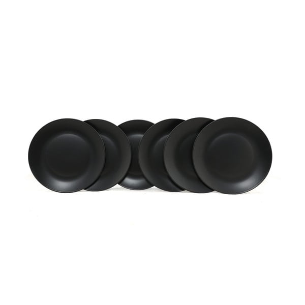 Mat črni keramični krožniki v kompletu 6 ks ø 25 cm – Hermia