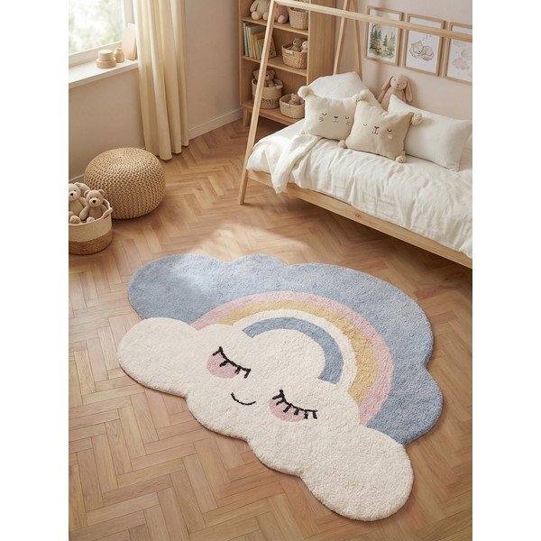 Kremno bela pralna/ročno tkana bombažna otroška preproga 140x200 cm Snuggle Nappi – Hanse Home-image-1