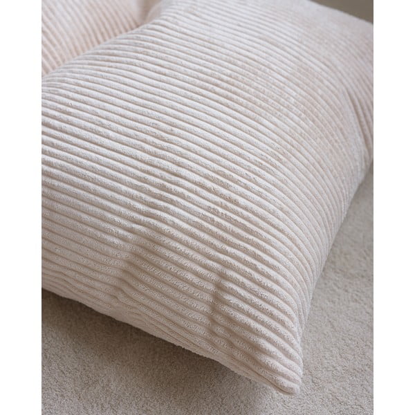 Kremno bela otroška vreča za sedenje iz rebrastega žameta Big Lounger – Wigiwama-image-2