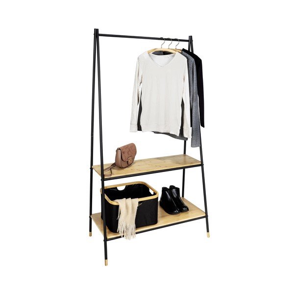 Črno/naravno kovinsko stojalo za oblačila Loft – Wenko-image-2