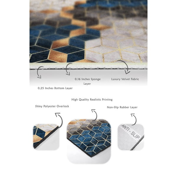 Modre/sive kopalniške preproge v kompletu 2 ks 60x100 cm Optic – Mila Home-image-2