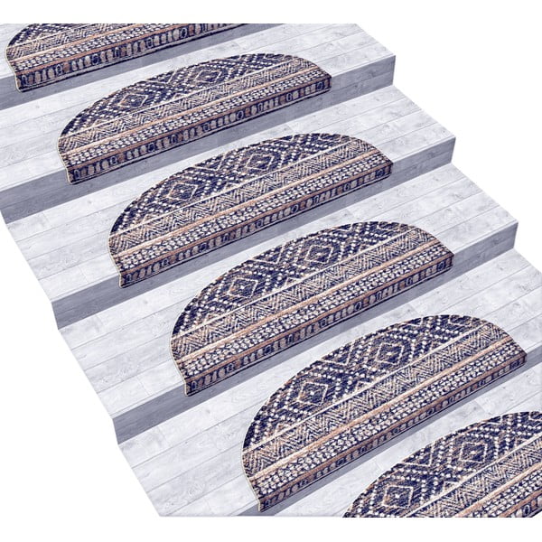 Komplet 16 bež preprog za stopnice Vitaus Cottage Warmth, 65 x 20 cm-image-1