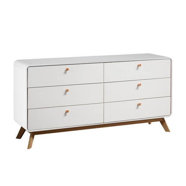 Bela nizka komoda 150x74 cm Caitlin – Støraa-image-1