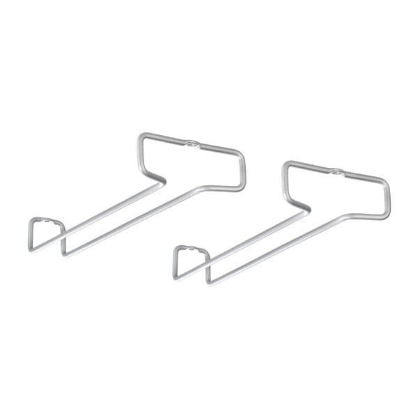 Jekleni stenski nosilci za kozarce v kompletu 2 ks v srebrni barvi Rail – Metaltex-image-1