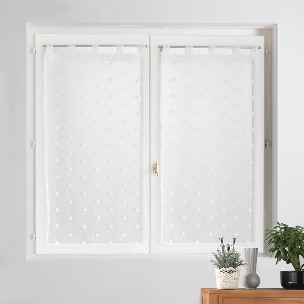 Bela prosojna zavesa 60x120 cm Pompinou – douceur d'intérieur-image-1