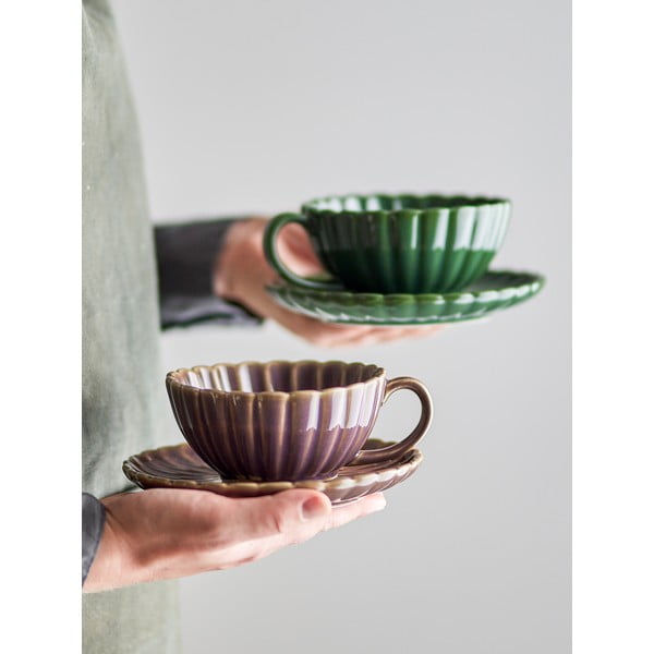 Vijolična lončena skodelica za kapučino 220 ml Latina – Bloomingville-image-1