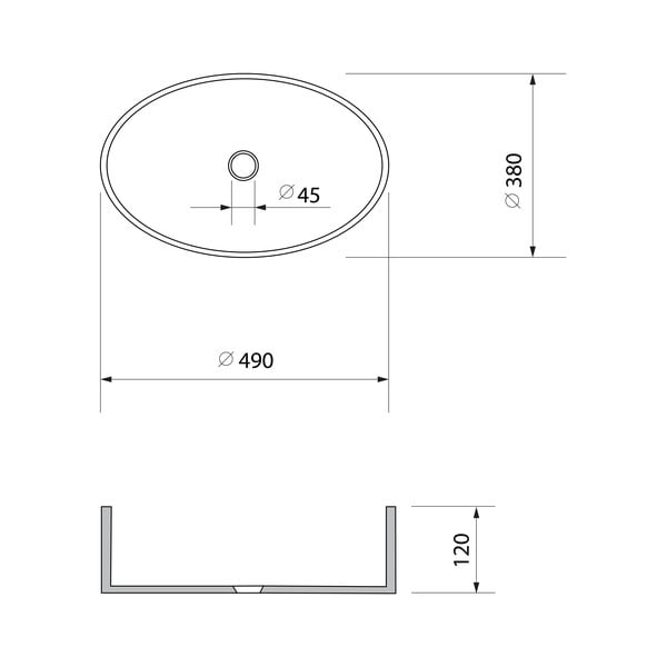 Črn steklen umivalnik 49x38 cm Nobal – Sapho-image-2