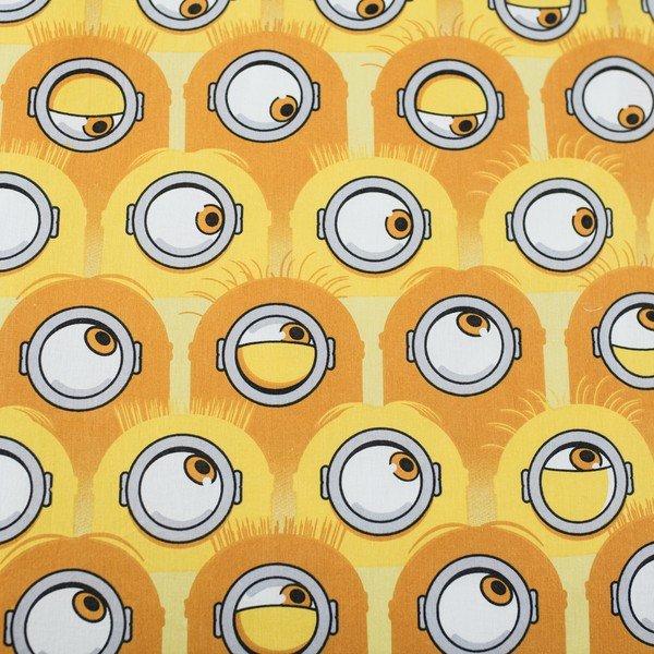 Rumena/siva enojna bombažna otroška posteljnina 140x200 cm Mimoni All for One – Jerry Fabrics-image-4